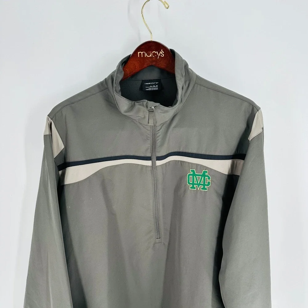 Nike Golf Half Zip Stand‎ Collar Performance Logo Activewear Top Gray Size XL